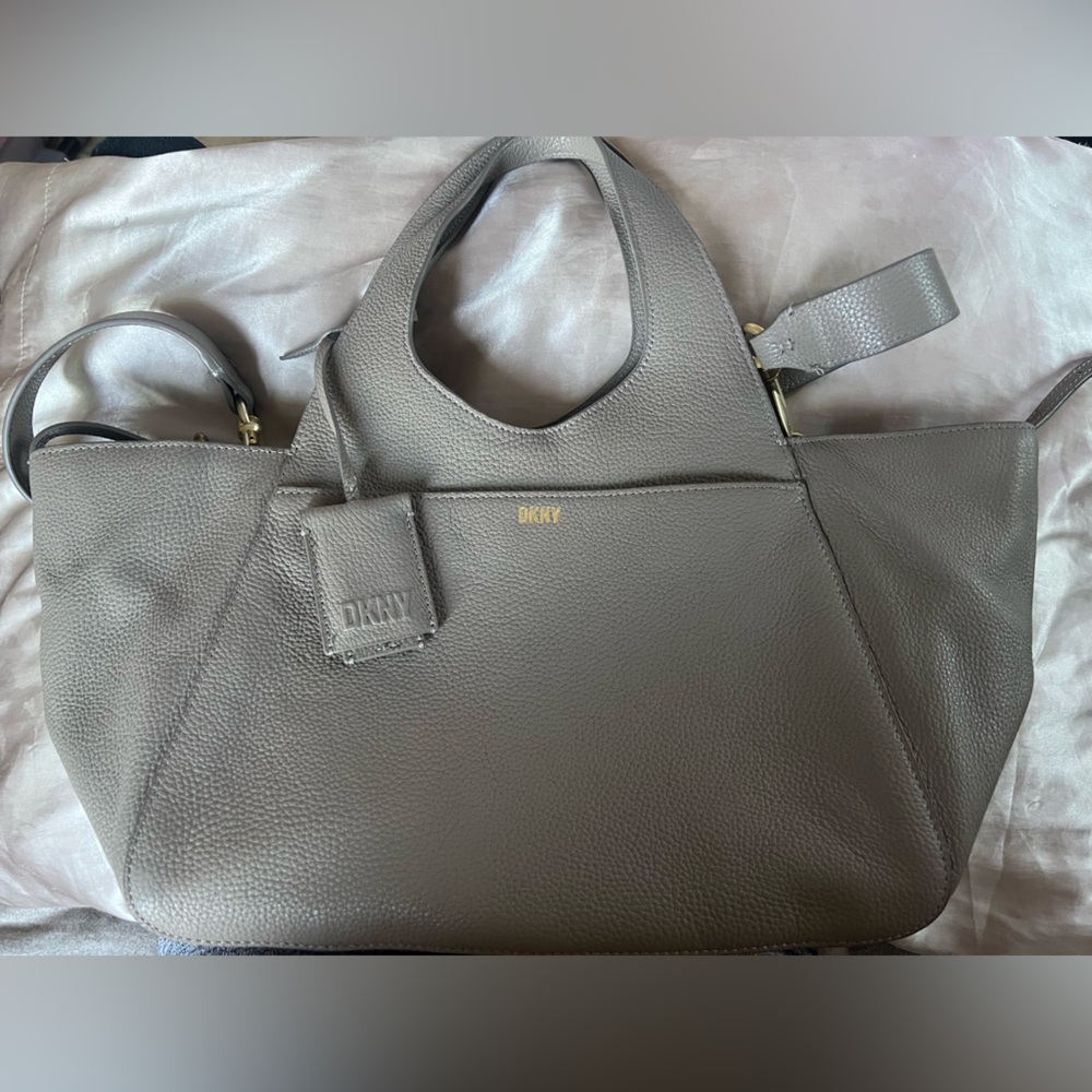 DKNY Tan Leather Tote Bag